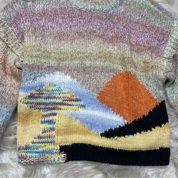 Urban Outfitters Ventura Landscape Mushroom Cropped Sweater - Picture 3 of 10